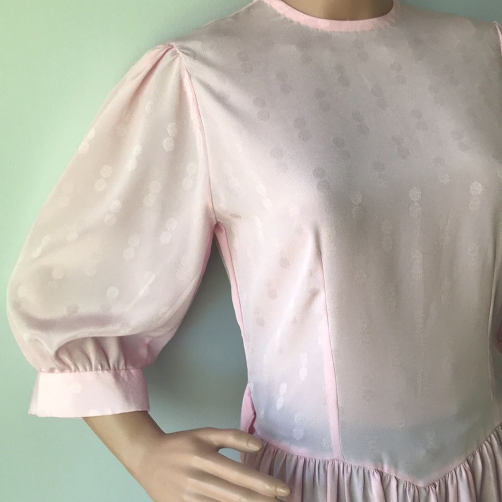 Silky Pink Vintage Cottagecore Dress - Picture 7 of 16